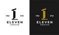 Eleven Initial number 11 icon design logo minimal