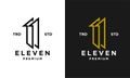 Eleven Initial number 11 icon design logo minimal