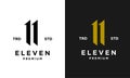 Eleven Initial number 11 icon design logo minimal