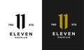 Eleven Initial number 11 icon design logo minimal