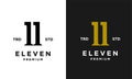 Eleven Initial number 11 icon design logo minimal