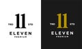 Eleven Initial number 11 icon design logo minimal