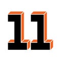 Eleven numeral icon vector illustration
