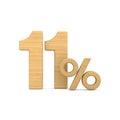 Eleven percent on white background. Isolated 3D illustration