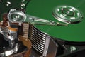 Eleven Platter Hard Drive in Green Royalty Free Stock Photo