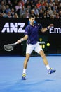 Eleven times Grand Slam champion Novak Djokovic of Serbia in action during his Australian Open 2016 final match