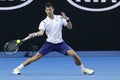 Eleven times Grand Slam champion Novak Djokovic of Serbia in action during his round 4 match at Australian Open 2016