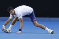 Eleven times Grand Slam champion Novak Djokovic of Serbia in action during his round 4 match at Australian Open 2016