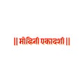 Eleventh MOHINI Fast day in hindi typography. Mohini Ekadashi in Hindi text