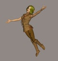 Fantasy Elf Girl Character in Dynamic Pose Royalty Free Stock Photo