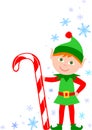 Elf with Candy Cane/eps Royalty Free Stock Photo