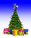 Elf On Christmas Tree Royalty Free Stock Photo