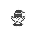 Elf face vector icon Royalty Free Stock Photo