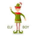 Elf girl human-shaped supernatural female being in green apparel Royalty Free Stock Photo