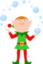 Elf Juggling Snowballs/eps