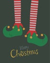 Elf legs Christmas greeting card