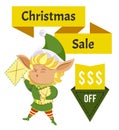 Elf with Letters, Christmas Sale and Price Off