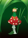 Elf on a mushroom Royalty Free Stock Photo