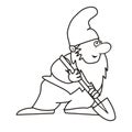 Elf nad spade - coloring book Royalty Free Stock Photo