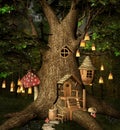 Secret elf house in a magic forest