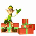 Elf with Presents Royalty Free Stock Photo