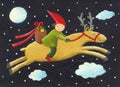 Elf on reindeer