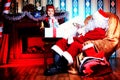 Elf and santa Royalty Free Stock Photo