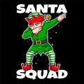 Elf santa squad dabbing dance t shirt design vector illustration