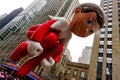 The Elf on the Shelf ballon floats in the air during the Macy`s Thanksgiving Day parade along Avenue of Americas