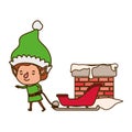 Elf with sleigh avatar chatacter