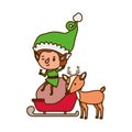 Elf with sleigh avatar chatacter