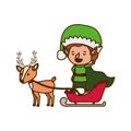 Elf with sleigh avatar chatacter