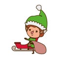 Elf with sleigh avatar chatacter