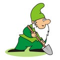 Elf and spade Royalty Free Stock Photo