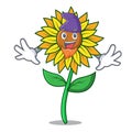 Elf sunflower character cartoon style Royalty Free Stock Photo