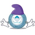 Elf Waves coin character cartoon Royalty Free Stock Photo