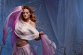 Elf woman dancing in magical forest Royalty Free Stock Photo