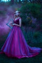 Elf woman in violet dress