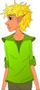 Elf, young man in green clothes Royalty Free Stock Photo