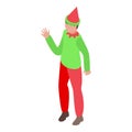 Elfin magical creature icon isometric vector. Yuletide Santa elf helper Royalty Free Stock Photo