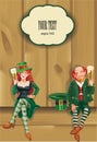 Elfs drinking beer,St. Patrick's day background