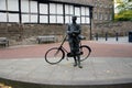 Elgar and his bike Royalty Free Stock Photo