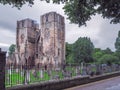 Elgin Cathedral, a historic ruin in Elgin, Moray, north-east Scotland. Ruin of old Scottish church on a cold cloudy day Royalty Free Stock Photo