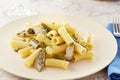 Elicoidale pasta with artichokes and green beans Royalty Free Stock Photo