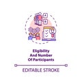 Eligibility and participants number concept icon