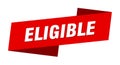 eligible banner template. ribbon label sign. sticker