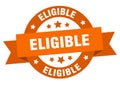 eligible round ribbon isolated label. eligible sign.