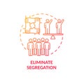 Eliminate segregation concept icon