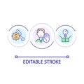 Eliminate unprofitable products loop concept icon