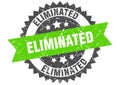 eliminated stamp. eliminated grunge round sign.
